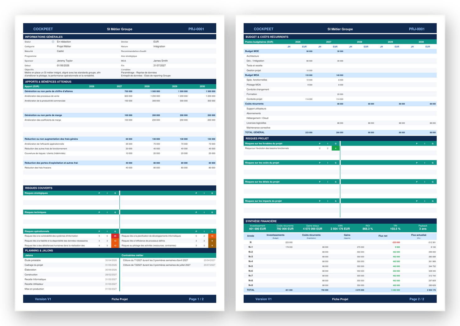Cockpeet — fiche projet exportée en PDF