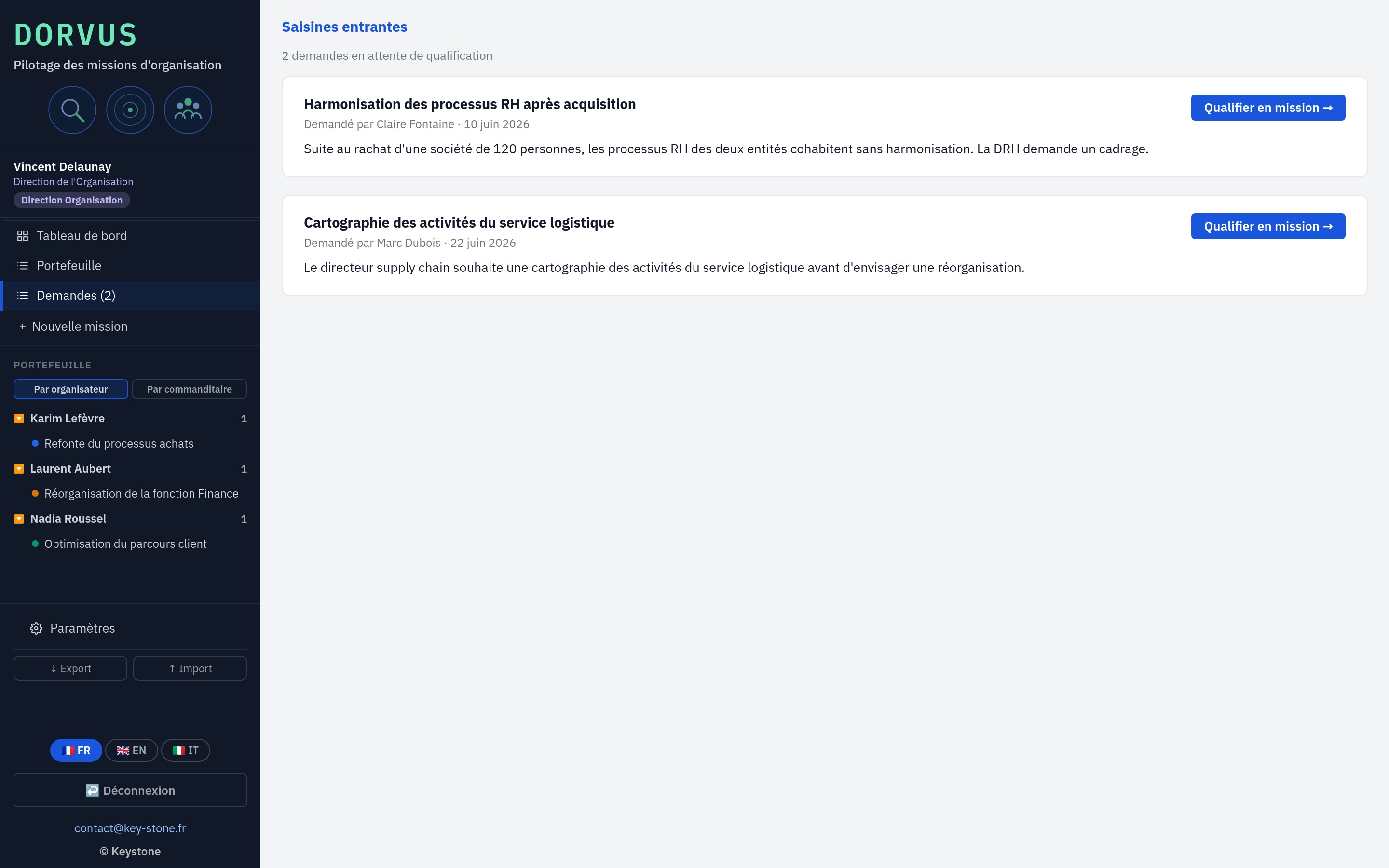 Receive requests, create and assign